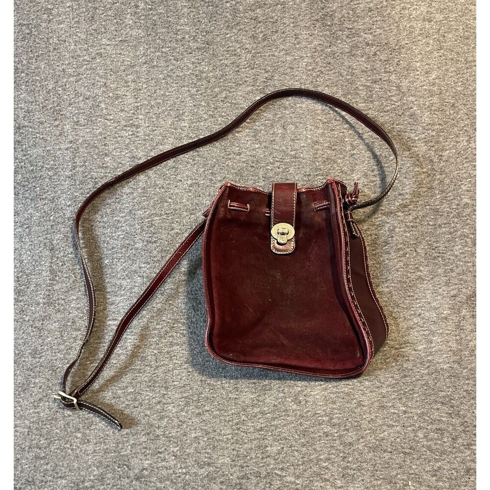 Henri Bendel Clasp Bucket Crossbody Bag Red